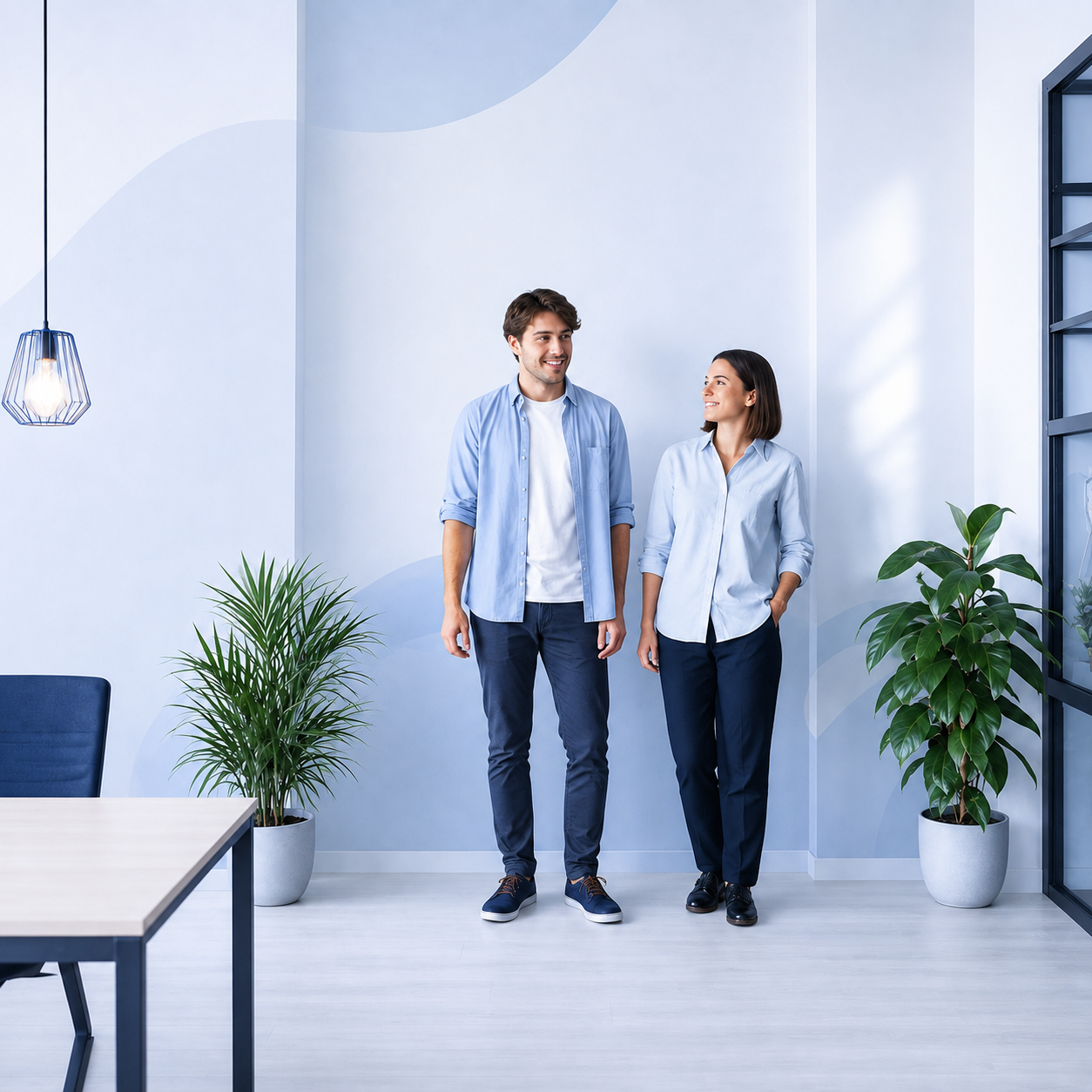 Professional team collaborating in a modern office